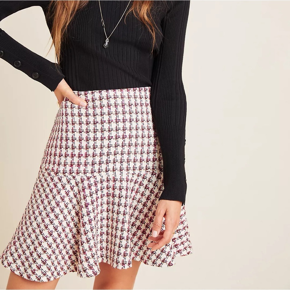Anthropologie Black and White Mini Skirt